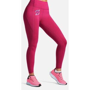 Peloton Mission Tulip Hem Leggings Women's Barbie Pink High-Waist Leggings Side